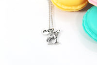 Silver Wolf Necklace, Wild Animal Charm, Teen Jewelry Gift, Personalized Gift, N4387