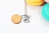 Silver Wolf Necklace, Wild Animal Charm, Teen Jewelry Gift, Personalized Gift, N4387