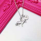 German Shepherd Necklace, Dog Beed Charm, Pet Lover Gift, Personalized Initial Gift, N4448