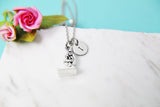 Microscope Necklace, Personalized Initial Gift, N4466