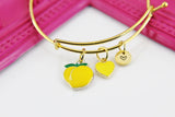 Gold Peach Yellow Heart Bracelet, Girlfriend Gift, Best Friend Gifts, Personalized Initial Gift, N4472