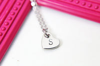 Initial Heart Necklace, Personalized Initial Gift, N4475