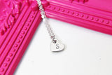 Initial Heart Necklace, Personalized Initial Gift, N4475