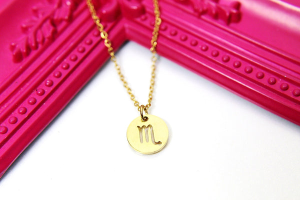 Scorpio Necklace, Gold Scorpio Charm, Scorpio Gift, Constellation Jewelry, Scorpio Zodiac Gift, Hypoallergenic, N4476