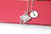 Stingray Necklace, Stingray Charm, Stingray Ocean Beach Jewelry Gift, Personalized Initial Gift, N4391