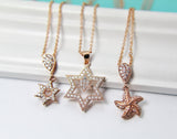Rose Gold Necklace, Star of David, Star, Starfish, Dainty Necklace, Delicate Jewelry, Minimal Necklace, Modern Necklace, N4480