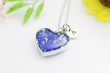 Lapis Lazuli Necklace, Heart, Natural Gemstone Jewelry, N4492