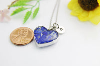 Lapis Lazuli Necklace, Heart, Natural Gemstone Jewelry, N4492