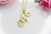 Evil Eye Hand Necklace, Gold Necklace, Dainty Necklace, N4503