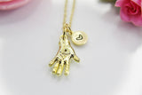 Evil Eye Hand Necklace, Gold Necklace, Dainty Necklace, N4503