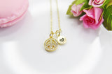 Peace Necklace, Gold Necklace, Dainty Necklace, N4505