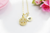 Peace Necklace, Gold Necklace, Dainty Necklace, N4505