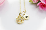 Peace Necklace, Gold Necklace, Dainty Necklace, N4505