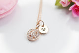 Peace Necklace, Rose Gold Necklace, Dainty Necklace, N4506