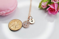 Peace Necklace, Rose Gold Necklace, Dainty Necklace, N4506