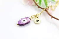 Hamsa Evil Eye Necklace, Gold Necklace, Dainty Necklace, N4512