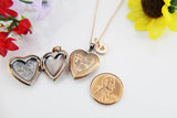 Best Mother's Day Gift for Mom, Grandmother, Great Grandma, Aunt, Rose Gold Necklace, Heart Small Locket Keepsake Photo Frame, N4522