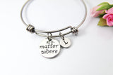 No Matter Where Bracelet Gift, Personalized Initial Gift, N4557