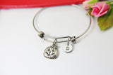 Pumpkin Jack O Lantern Bracelet, Personalized Initial Gift, N4565