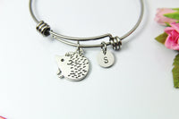 Silver Hedgehog Charm Bracelet Porcupine Pet Gifts Ideas Personalized Customized Made to Order, AN2243