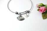 Football Bracelet, Silver I Heart Football Charm, Football Fan Jewelry Gift, N4578