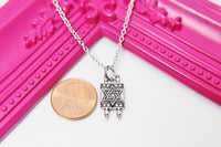 Torah Scrolls Necklace, Silver Torah Scrolls Charm, Torah Scrolls Jewelry Gift, Personalized Initial Gift, N4424