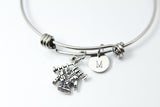 Knit Bracelet, Silver Knit Sweater Charm, Knitting Jewelry Gift, N4588