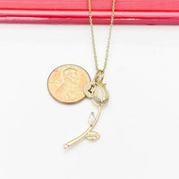 Gold Rose Necklace Mother's Day Gifts, Personalized Gifts, N4610