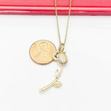 Gold Rose Necklace Mother's Day Gifts, Personalized Gifts, N4610