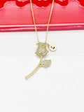 Gold Rose Necklace Mother's Day Gifts, Personalized Gifts, N4612
