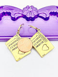 Gold Poker Earrings, Hypoallergenic, Dangle Hoop Lever-back Earrings, N4617