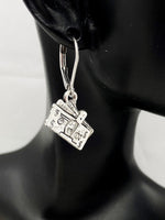Dollar Money Earrings, Hypoallergenic, Dangle Hoop Lever-back Earrings, N4622