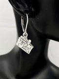Dollar Money Earrings, Hypoallergenic, Dangle Hoop Lever-back Earrings, N4622