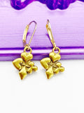 Gold Poker Earrings, Hypoallergenic, Dangle Hoop Lever-back Earrings, N4630