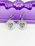 Jackpot Earrings, Dollars Sign, Hypoallergenic, Dangle Hoop Lever-back Earrings, N4632