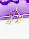 Gold Scissor Earrings, Hypoallergenic, Dangle Hoop Lever-back Earrings, N4638