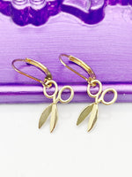 Gold Scissor Earrings, Hypoallergenic, Dangle Hoop Lever-back Earrings, N4638