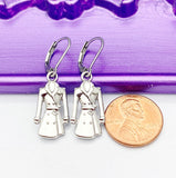Silver Rain Clothes Earrings, Hypoallergenic, Dangle Hoop Lever-back Earrings, N4641