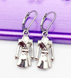 Silver Rain Clothes Earrings, Hypoallergenic, Dangle Hoop Lever-back Earrings, N4641