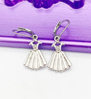 Silver Dress Earrings, Hypoallergenic, Dangle Hoop Lever-back Earrings, N4642