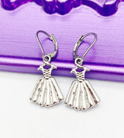 Silver Dress Earrings, Hypoallergenic, Dangle Hoop Lever-back Earrings, N4642