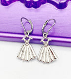 Silver Dress Earrings, Hypoallergenic, Dangle Hoop Lever-back Earrings, N4642