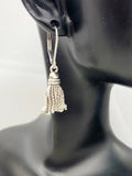 Graduation Gift, Graduation Cap Tassel, Silver Earrings, Hypoallergenic, Dangle Hoop Lever-back Earrings, N4644