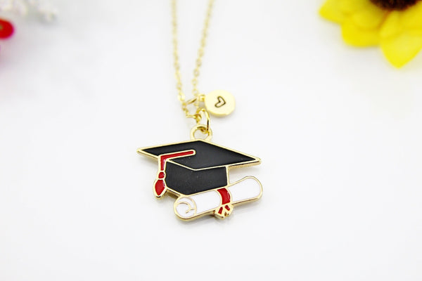 Graduation Gift, Graduation Cap Diploma Necklace, Personalized Gifts, N4650