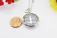 Best Mother's Day Gift for Mom Grandma Aunt, Opalite Tree Diffuser Locket Necklace, Personalized Gifts, N4662