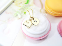 Gold Ghost Necklace, Halloween Jewelry Gift, Personalized Initial Gift, N4435