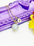 Aquamarine Necklace, Natural Gemstone Jewelry Personalized Gift, N4696