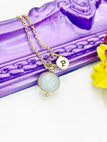 Aquamarine Necklace, Natural Gemstone Jewelry Personalized Gift, N4696