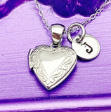 Tiny Heart Locket Necklace, Stainless Steel Locket Necklace, Personalized Gift, N4704