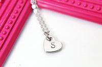 Initial Heart Necklace, Personalized Initial Gift, N4475